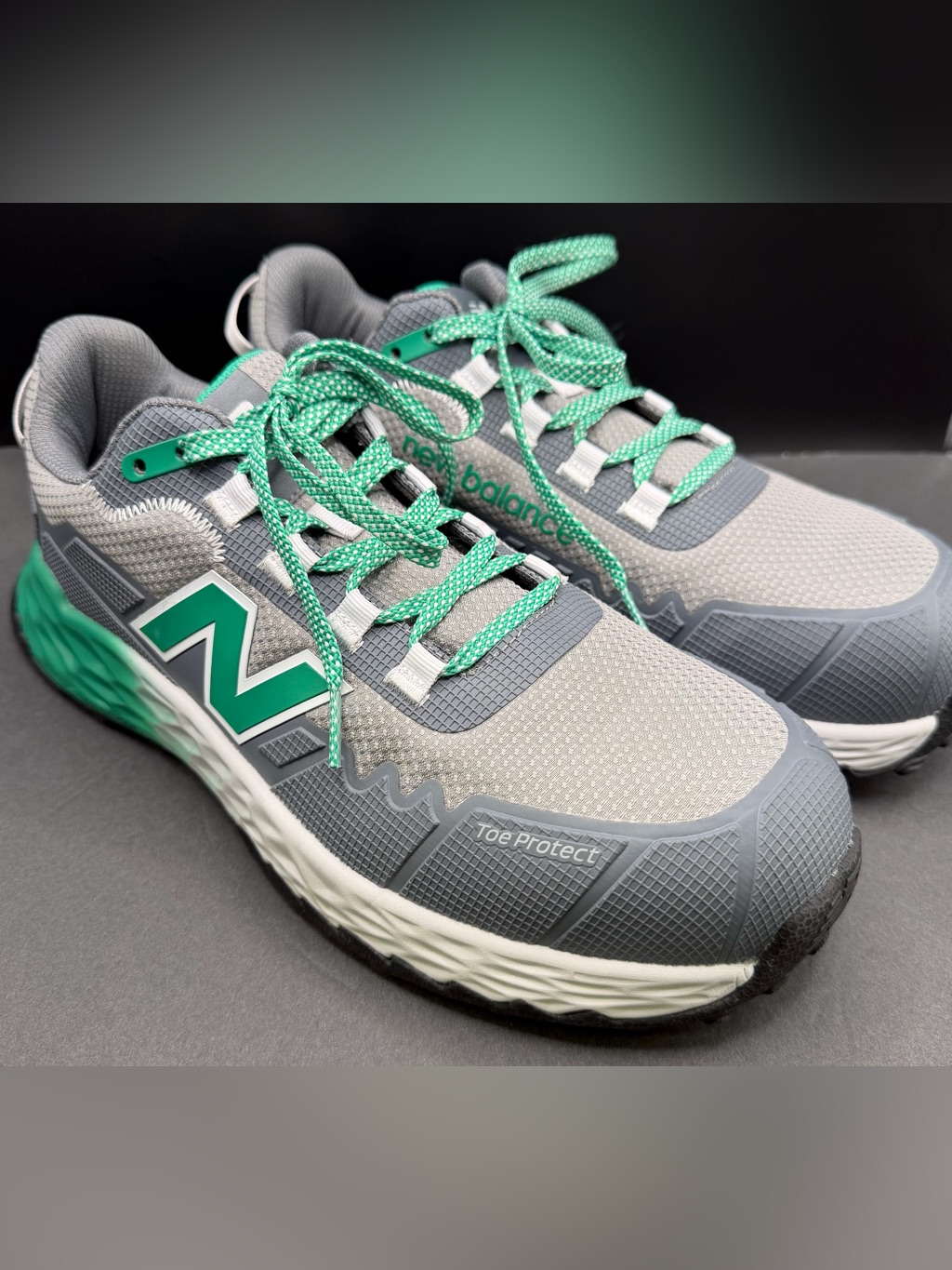 New Balance- Cremorne Gray/Green/White, Mid Work Shoes Menâs- Size:9